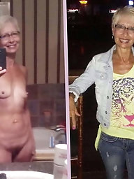 Shapely old milf is showing off her breasts